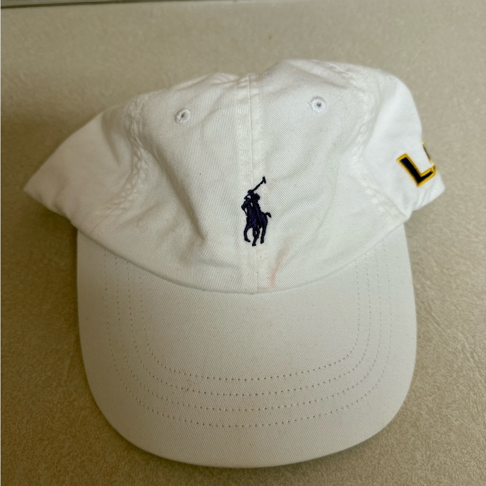 Ralph Lauren White Cap with LSU Logo